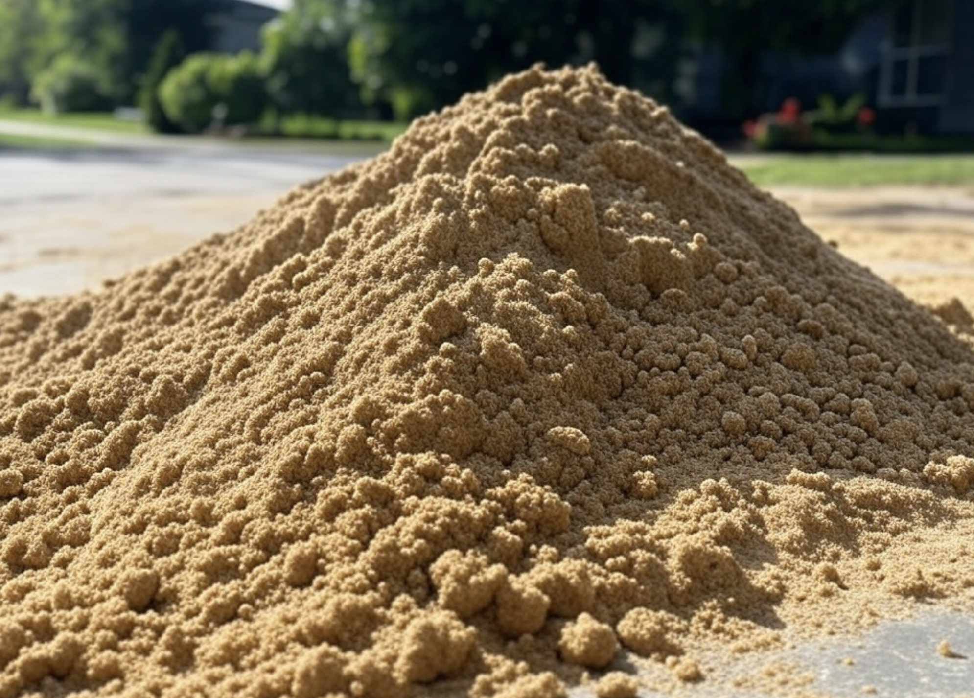 pile of sand in a driveway